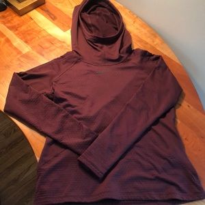 Nike Pro Hyperwarm Burgundy Pullover with Hood